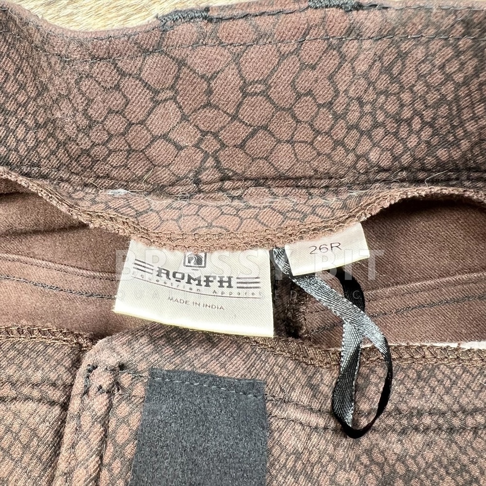 Romfh Snakeskin Pattern Knee Patch Riding Breeches - image 5